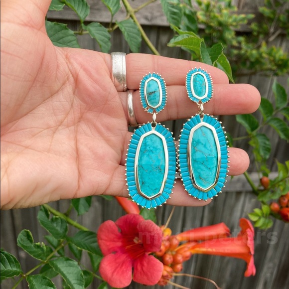 Kendra Scott Luxe Kaki Earrings in Turquoise - Picture 3 of 5